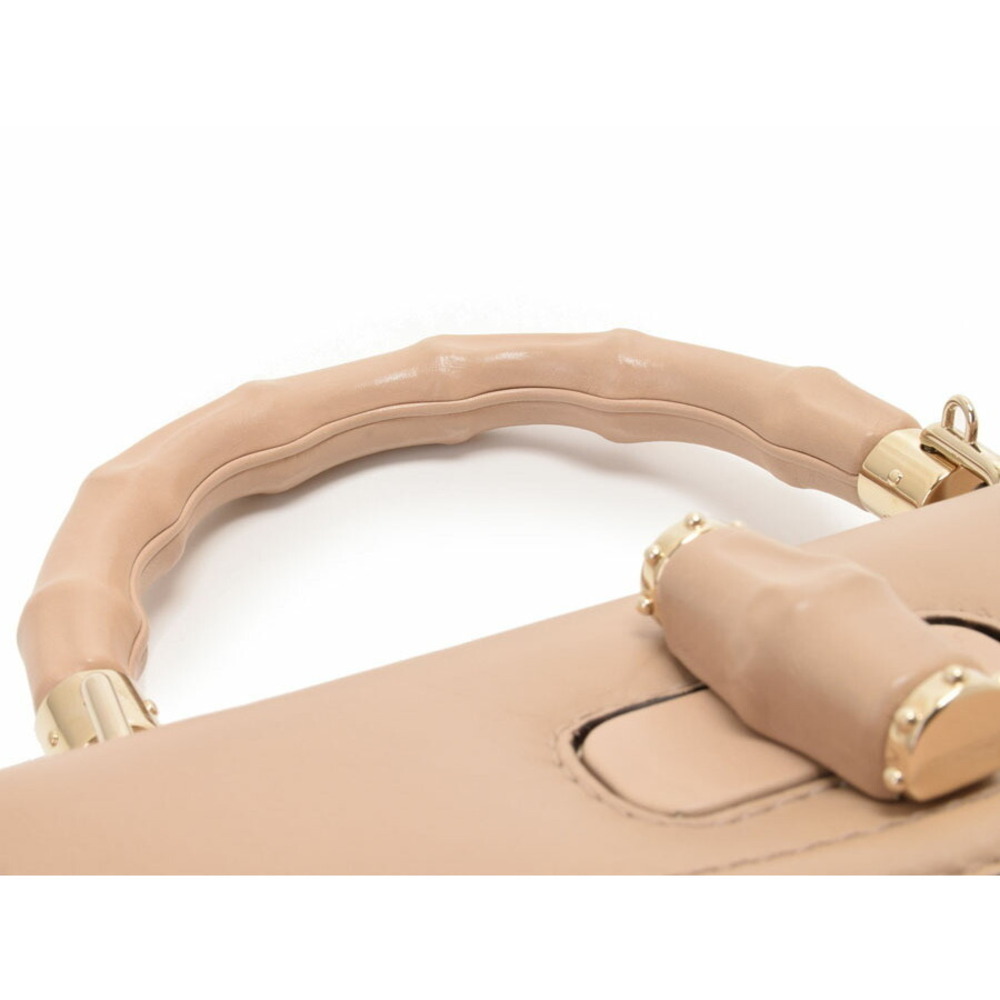 Gucci GG Handle Bamboo Handbag Beige Tan Top 2way - Picture 4 of 11